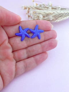 Brincos estrela do mar colors com base em aço inox - diversas cores - COD. H46B - loja online