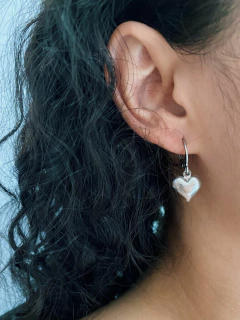 Argolinhas em aço inox corações 3D 10mm - COD. A164-28 na internet