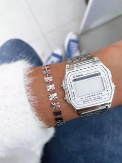 Pulseira em aço inox borboletas brilho - COD. HA176P