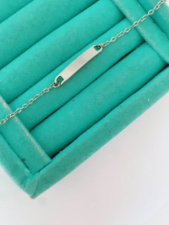 Pulseira em aço inox plaquinha lisa 3cm - COD. HA214P na internet