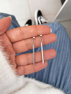 Brincos em aço inox minimalista traço - 3 tamanhos - par - COD. HA38B - Hellô Acessórios