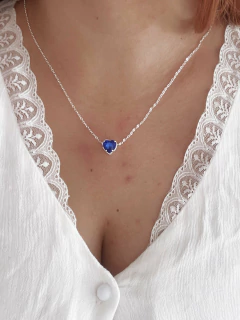 Colar folheado coração cristal - 2 cores - unidade - COD. F07 na internet