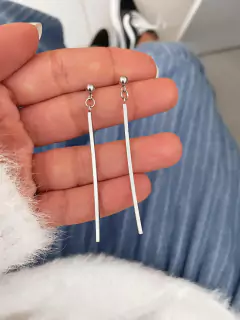 Imagem do Brincos em aço inox minimalista traço - 3 tamanhos - par - COD. HA38B