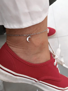 Tornozeleira em aço inox lua com face - COD. HA69T - loja online