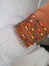 Pulseira em aço inox dourado grãos de arroz esmaltados colors - UNIDADE - COD. HA209P - comprar online