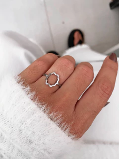 Anel em aço inox flor vazada - COD. A427B na internet