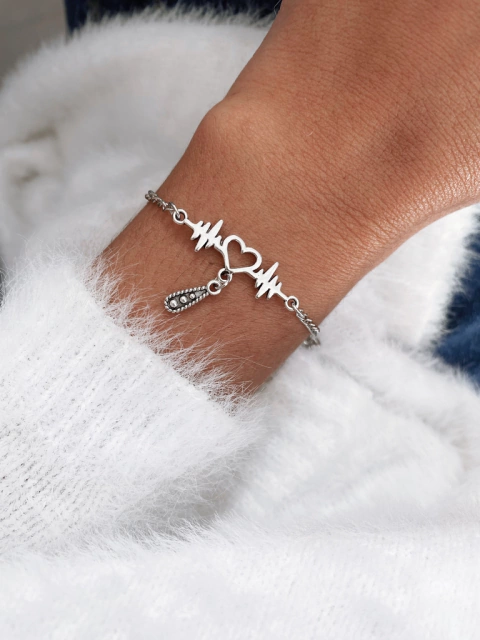 Pulseira em biju batimentos coração - COD. H90P