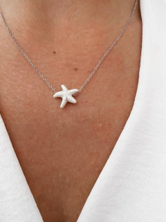 Colar em aço inox estrela do mar passante - COD. HA214C - Hellô Acessórios
