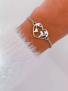 Pulseira em biju coração mundi - COD. H16aP
