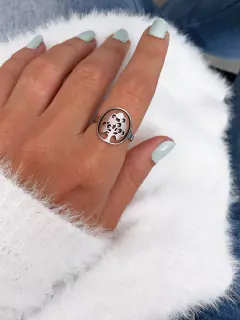 Anel em aço inox árvore frutos círculo 3 - COD. A205i na internet