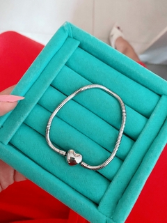 Pulseira em aço inox estilo pandora coração para berloques - COD. A25 - comprar online