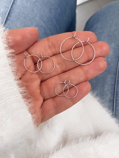 Argolinhas base fio em aço inox - 3 tamanhos - PAR - COD. A89