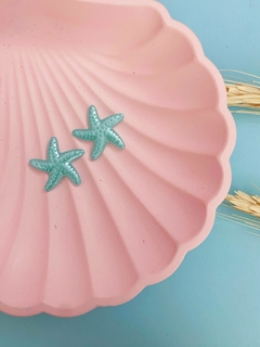 Imagem do Brincos estrela do mar colors com base em aço inox - diversas cores - COD. H46B