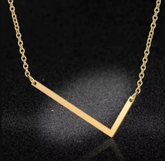 Colar em aço inox DOURADO letras iniciais grandes - COD. HA258C - loja online