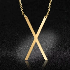 Colar em aço inox DOURADO letras iniciais grandes - COD. HA258C - loja online