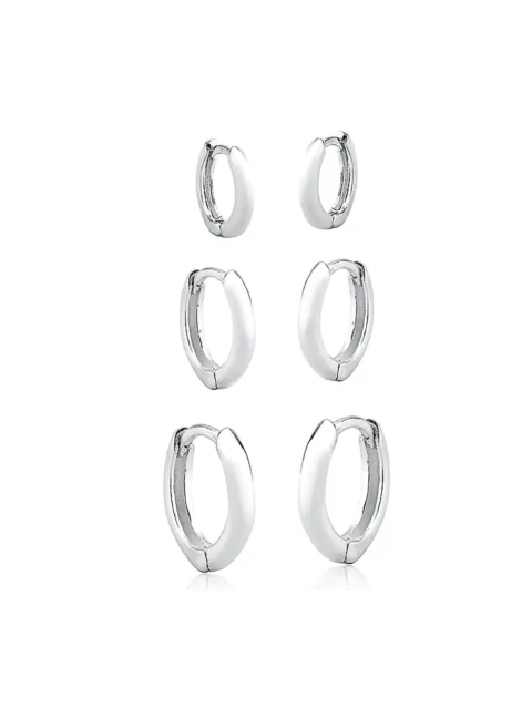 Brinco trio argola lisa click 6,8 e 9mm - comprar online