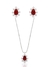 Conjunto Gota moldura cravejada Rubi