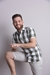 camisa-xadrez-manga-curta-verde-militar