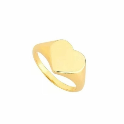 Anel Coração Folheado a Ouro 18 k