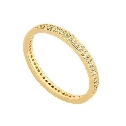 Anel Aparador Aliança Cravejada Folheado a Ouro 18 k - comprar online