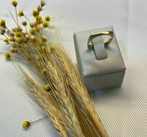 Anel Quadrado Folheado a Ouro 18 k