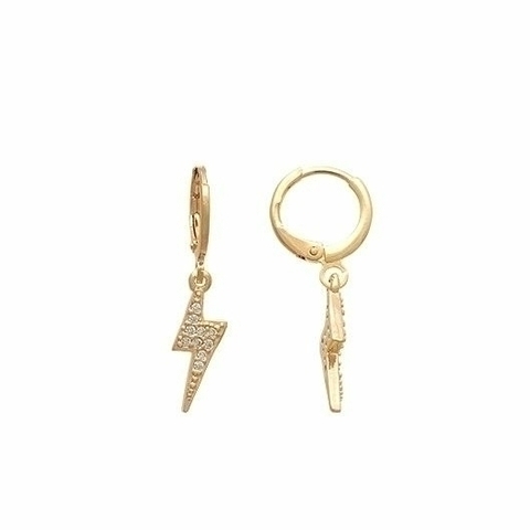 Argolinha Pingente Raio Folheado a Ouro 18k