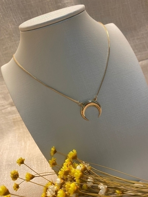 Colar Lua Invertida Folheado A Ouro 18k