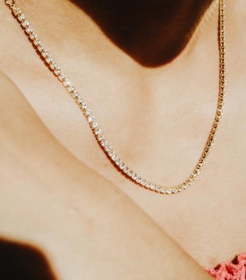 Choker Riviera 4 mm Folheada a Ouro 18 k - comprar online