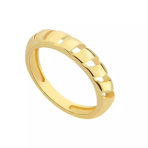 Anel Meio Vazadinho Folheado a Ouro 18k