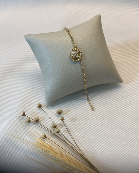 Pulseira Concha Com Pérola Folheada a Ouro 18 k - comprar online