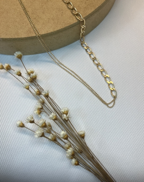 Choker Grumet Fina e Grossa Folheada a Ouro 18 k - comprar online