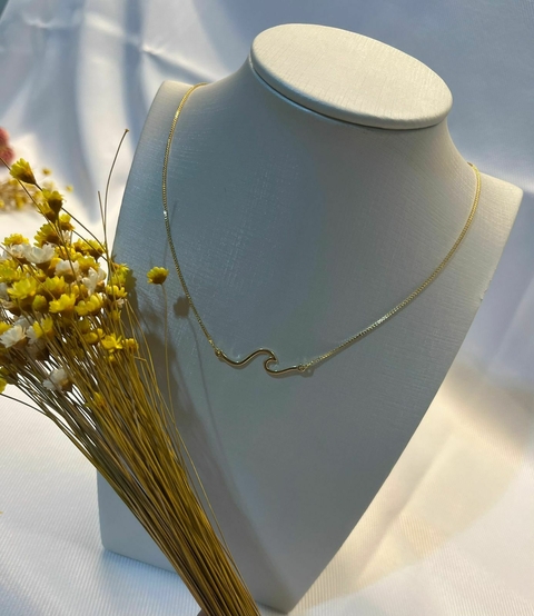 Colar Onda Folheado a Ouro 18 k