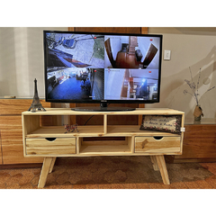 Combo Mesa Ratona + Rack Tv Estilo Escandinavo Pino 1.20mts - comprar online