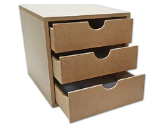 Mesa De Luz/cajonera De 3 Mdf - Lista Para Pintar - comprar online