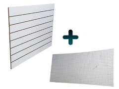 Panel Ranurado Melamina Chico + Panel Perforado Combo - comprar online