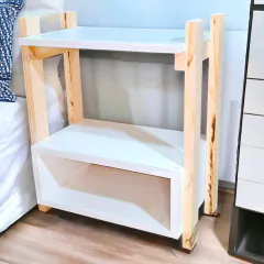 Combo X 2 Mesa De Luz Nordica En Melamina Y Pino Escandinavo - comprar online