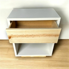 Mesa De Luz De 1 Cajón Moderna En Melamina Mesita Dormitorio - tienda online