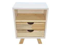 Mesa De Luz + Escritorio Escandinavo + Velador Combo Pino Y Melamina - tienda online