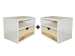 Mesas De Luz Flotante Con Cajones - Combo X 2 Mesas - comprar online