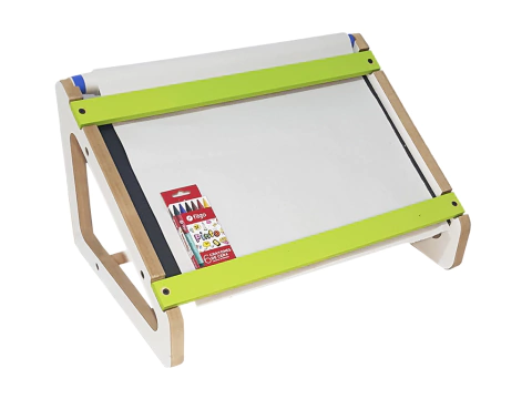 Mesa Pizarra /pizarrón Infantil Montessori+ Tiza Y Crayones