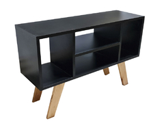 Mesa Ratona + Rack De Tv Escandinavo Nordico En Negro - MJMADERAS