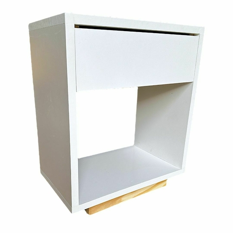 Mesa De Luz De 1 Cajón Moderna En Melamina Mesita Dormitorio