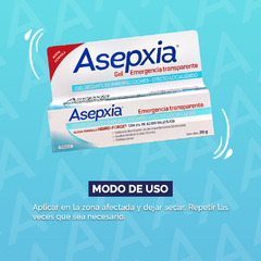 Asepxia emergencia gel secante imperfecciones localizado SIN COLOR en internet