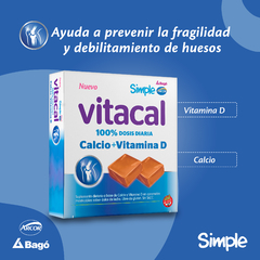 SIMPLE VITACAL CALCIO + VITAMINA D SABOR DULCE DE LECHE X 60 CARAMELOS en internet