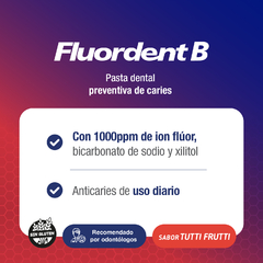 FLUORDENT B PASTA DENTÍ­FRICA PREVENCIÓN DE CARIES DENTAL x 60 gr en internet