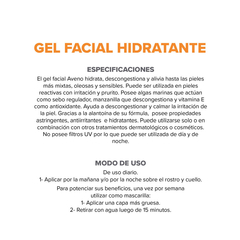AVENO GEL FACIAL HIDRATANTE X 50 G - tienda online
