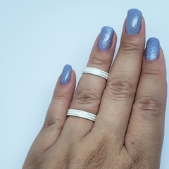 Aliança Compromisso Reta diamantada prata 4mm - comprar online