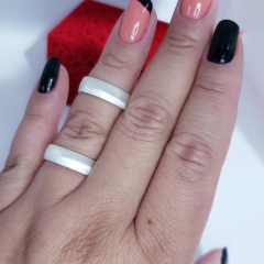 Alianças Compromisso Fosco Rústico prata 6mm na internet