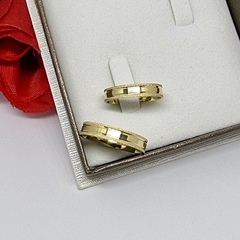 Aliança Casamento/Noivado reta ouro 18k 4mm - Sublime Alianças