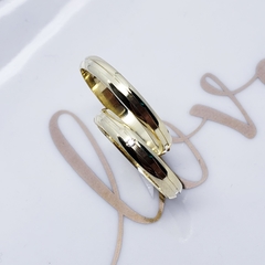 Par de aliança de noivado casamento polida com canal central 3mm ouro 18k na internet